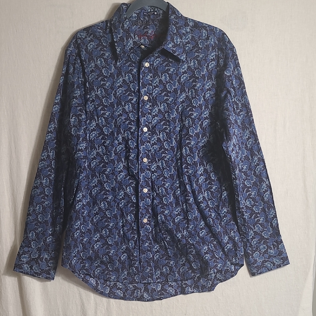 Robert Graham Navy And Light Blue Floral Button Down Shirt Size Large